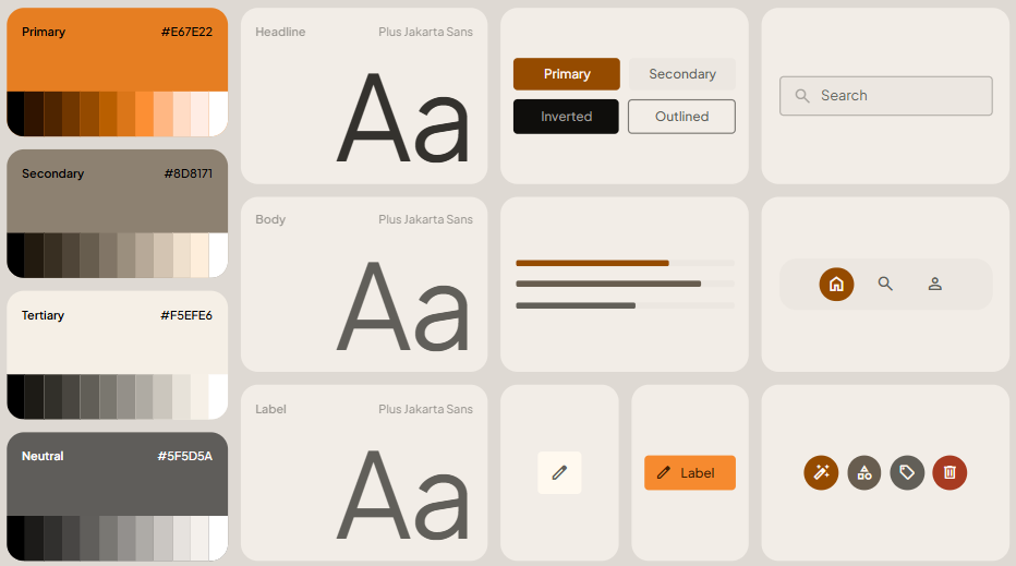 SoloTable visual design system